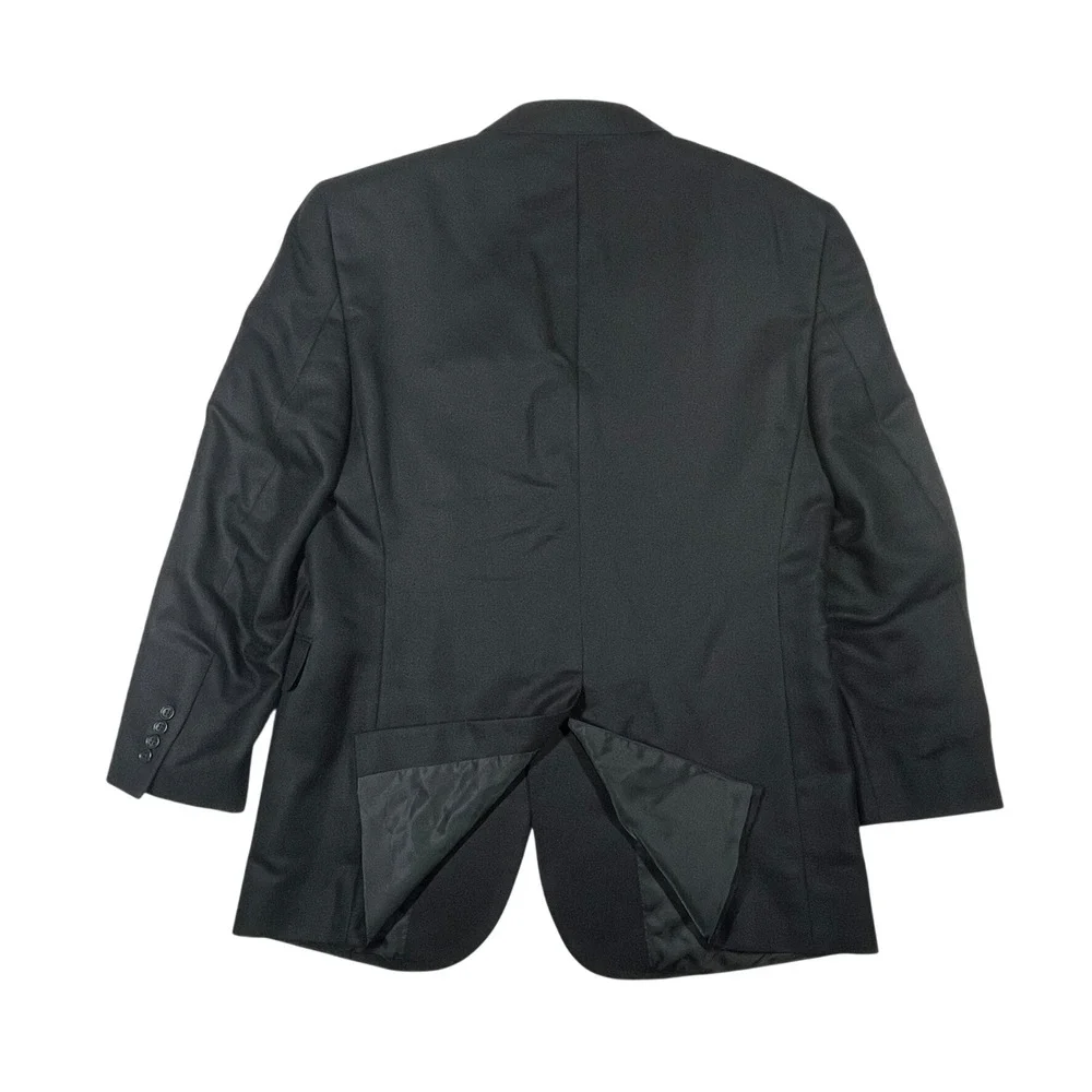 Jos A Bank Signature Collection Silk Camelhair Blazer Mens 44L Black Herringbone